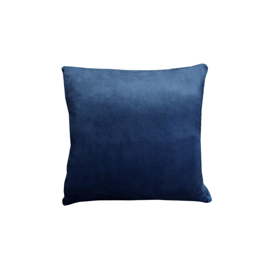 Alastairs Augusta Faux Mink Square Cushion in Navy, featuring a quilted design and soft touch fabric.