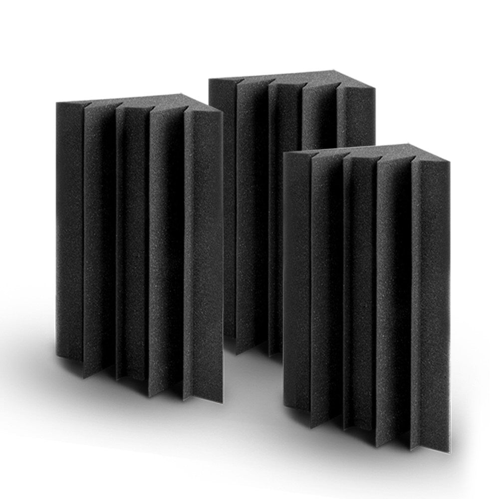 Alpha 20pcs Studio Acoustic Foam Corner Bass Trap in black, designed for sound absorption and noise reduction in recording studios and home theatres.