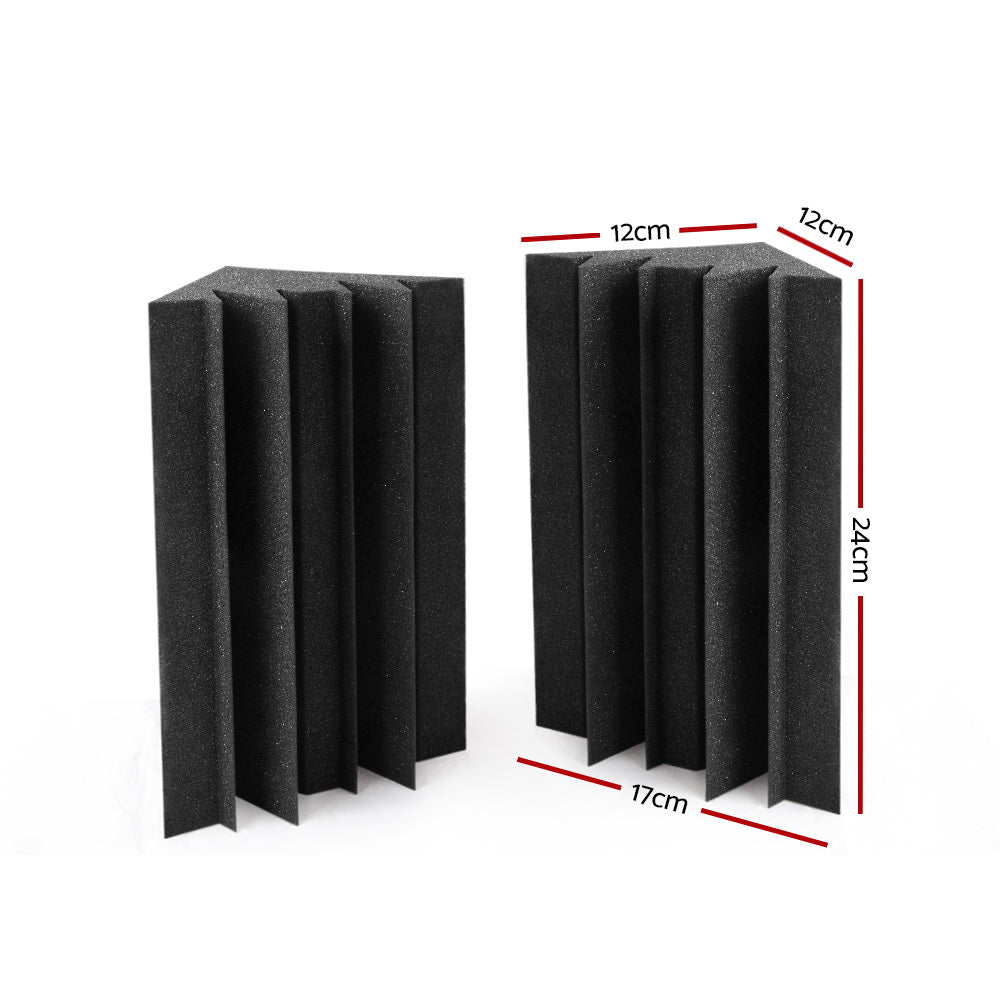 Alpha 20pcs Studio Acoustic Foam Corner Bass Trap in black, designed for sound absorption and noise reduction in recording studios and home theatres.