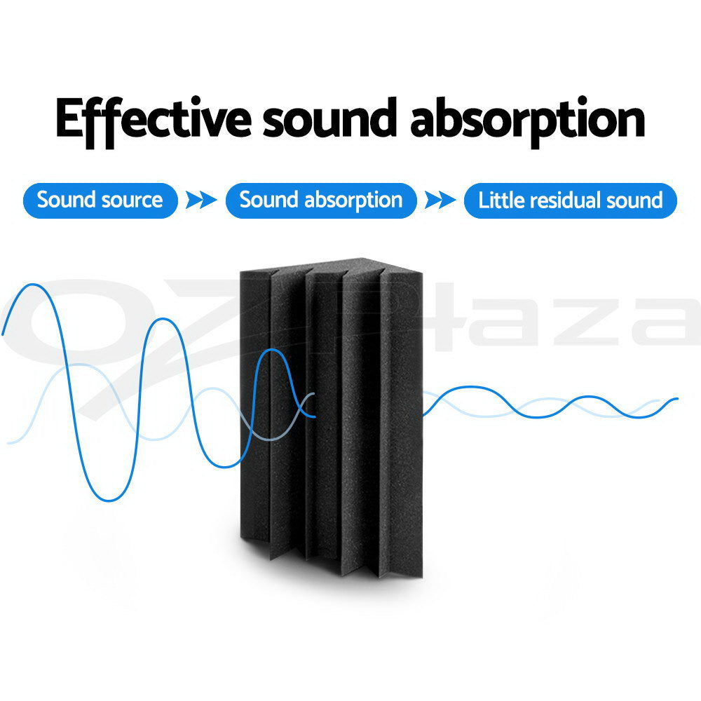 Alpha 20pcs Studio Acoustic Foam Corner Bass Trap in black, designed for sound absorption and noise reduction in recording studios and home theatres.