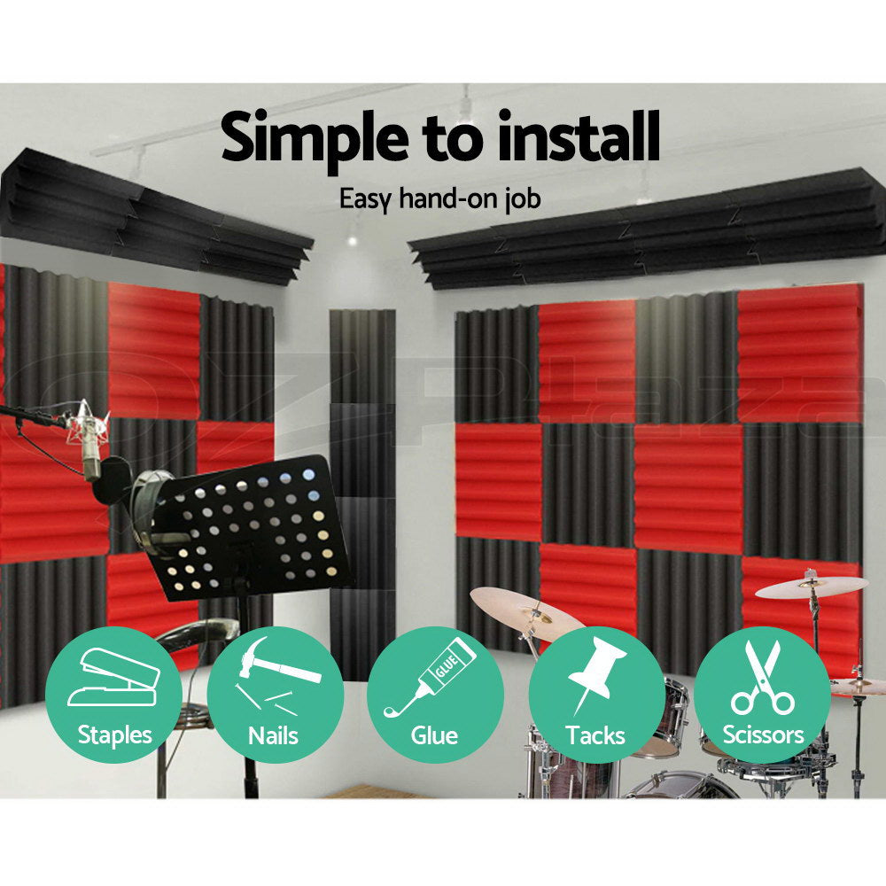 Alpha 20pcs Studio Acoustic Foam Corner Bass Trap in black, designed for sound absorption and noise reduction in recording studios and home theatres.