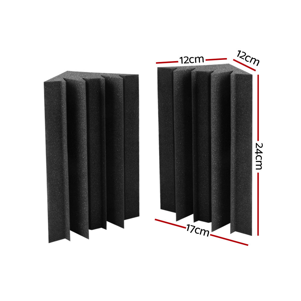 Alpha 40pcs Studio Acoustic Foam Corner Bass Trap in black, designed for sound absorption and noise reduction in recording studios and home theatres.