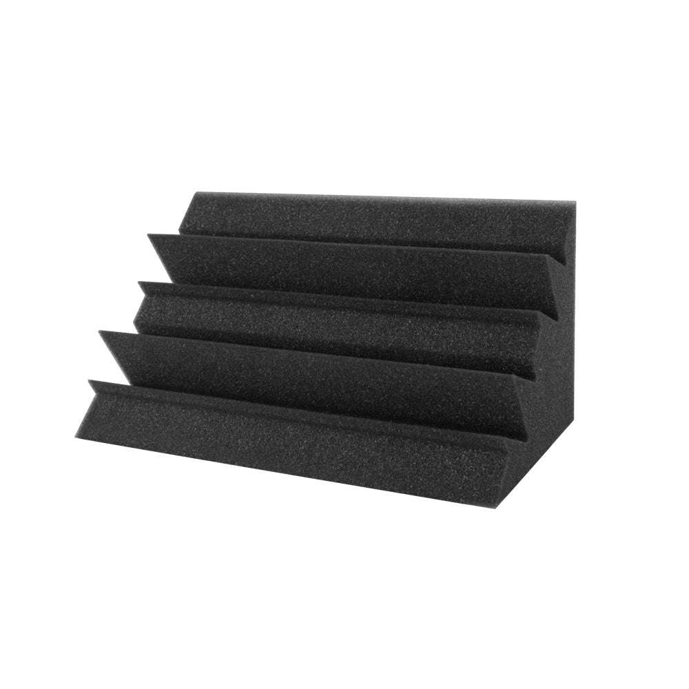 Alpha 40pcs Studio Acoustic Foam Corner Bass Trap in black, designed for sound absorption and noise reduction in recording studios and home theatres.