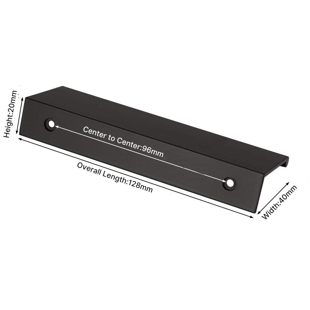 Sleek black aluminum kitchen cabinet bar handle with modern design and laser edging, perfect for contemporary kitchens.