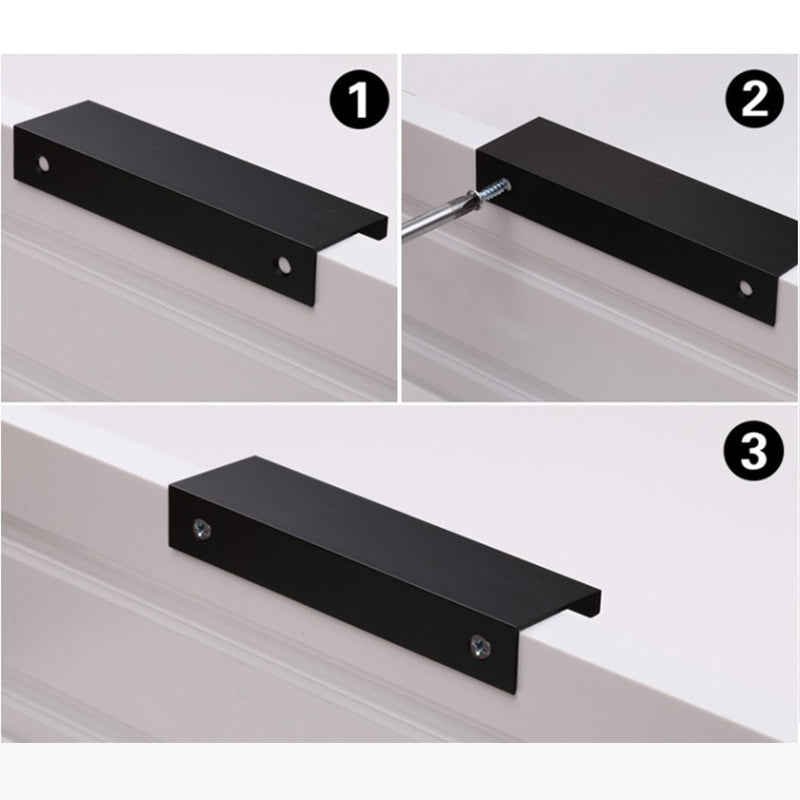 Sleek aluminum kitchen cabinet bar handles with modern design and laser edging, ideal for contemporary kitchens.