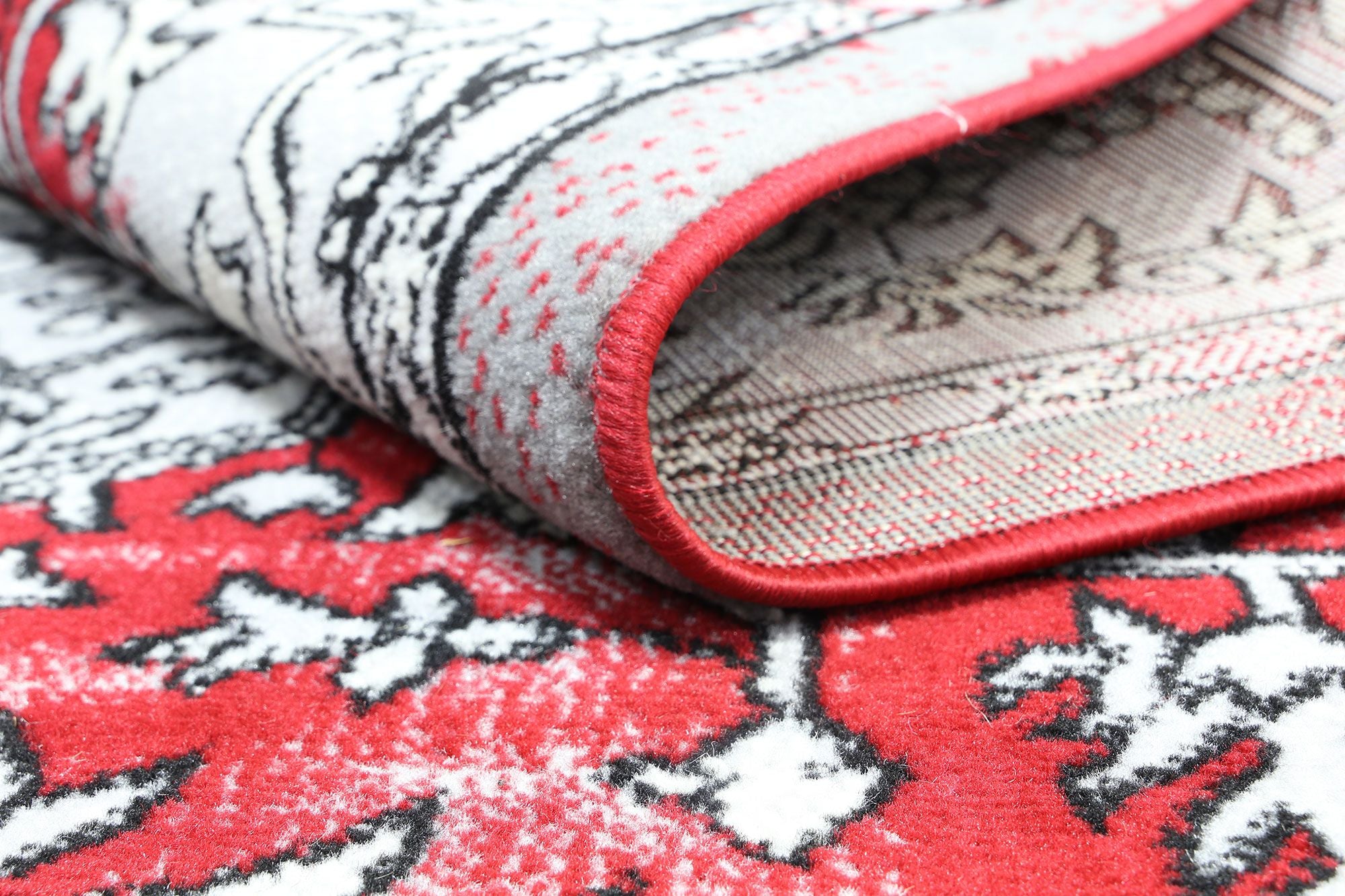 Allure Distressed Vintage Grey Red Rug measuring 200x290 cm, featuring a stylish vintage design with a soft texture.