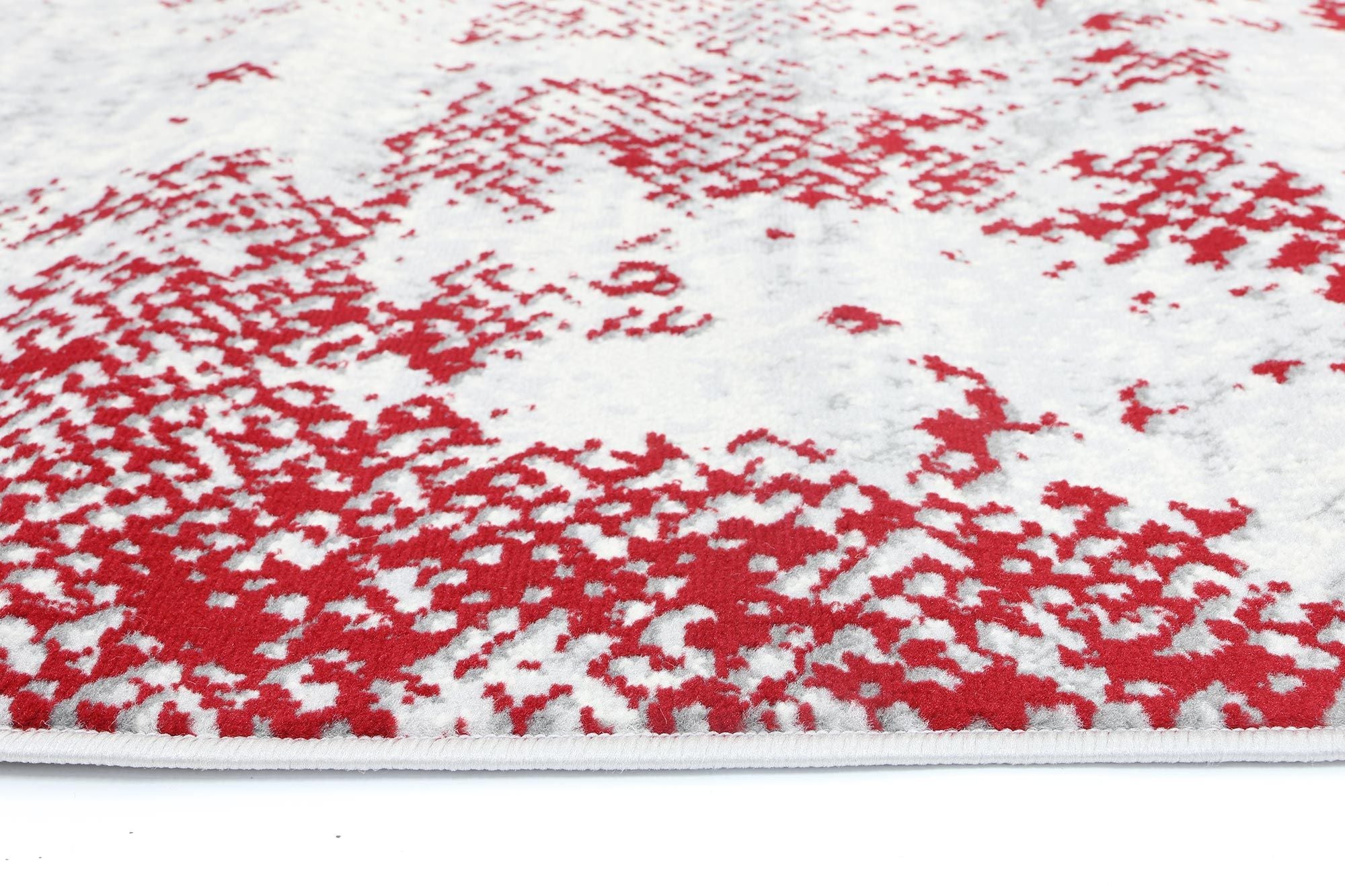 Allure Modern Abstract Red Rug measuring 160x220 cm, featuring a vibrant abstract design with a soft texture, perfect for indoor spaces.