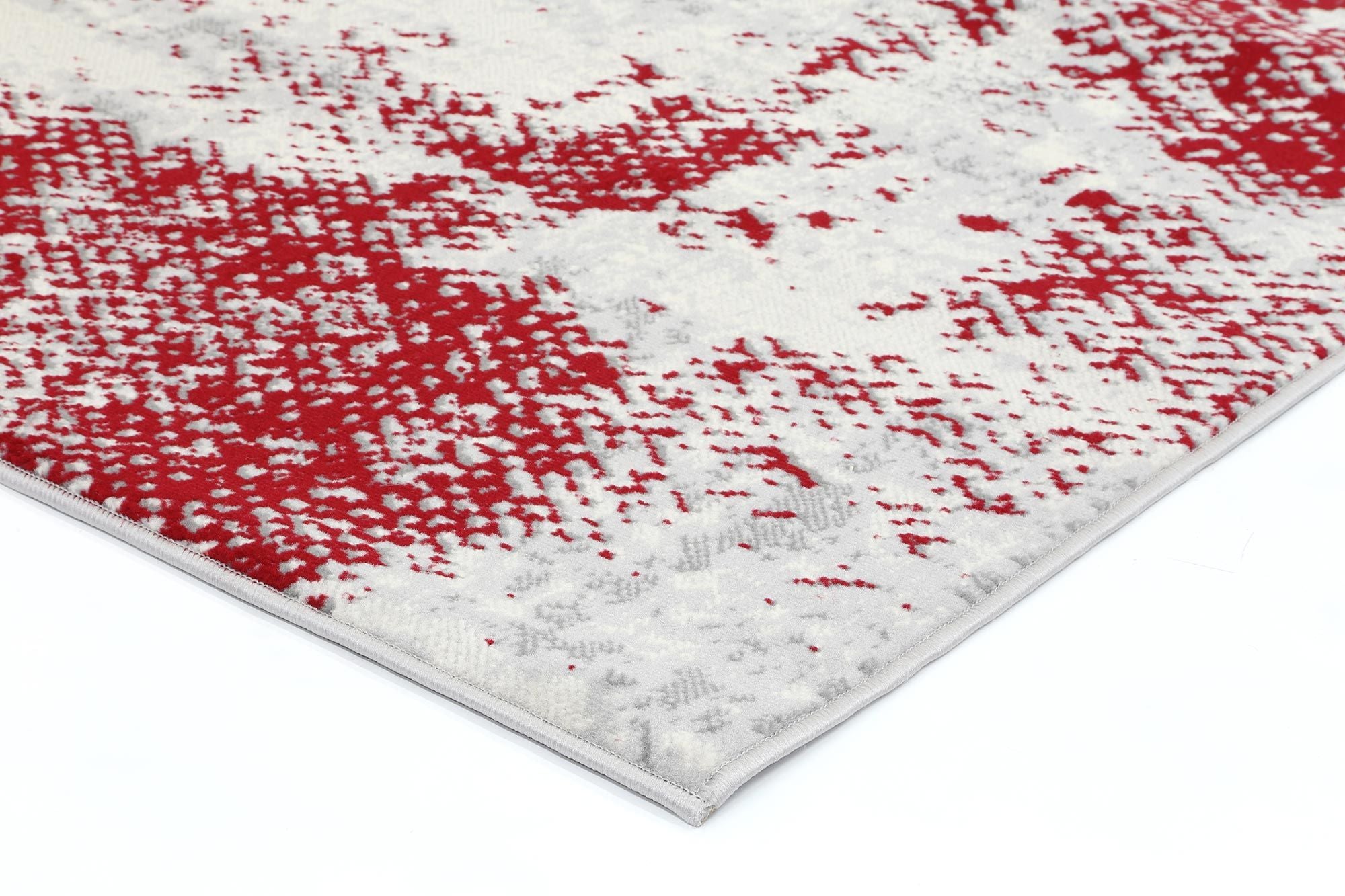 Allure Modern Abstract Red Rug measuring 160x220 cm, featuring a vibrant abstract design with a soft texture, perfect for indoor spaces.