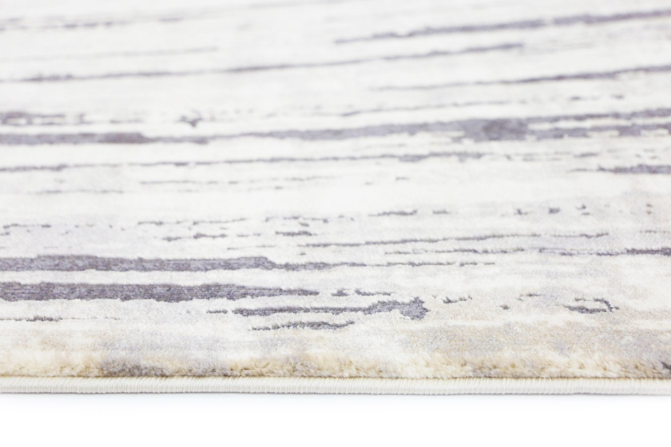 Alyssum Grey Beige Textured Swirl Rug, 240x330 cm, showcasing elegant swirl patterns and soft fibers.