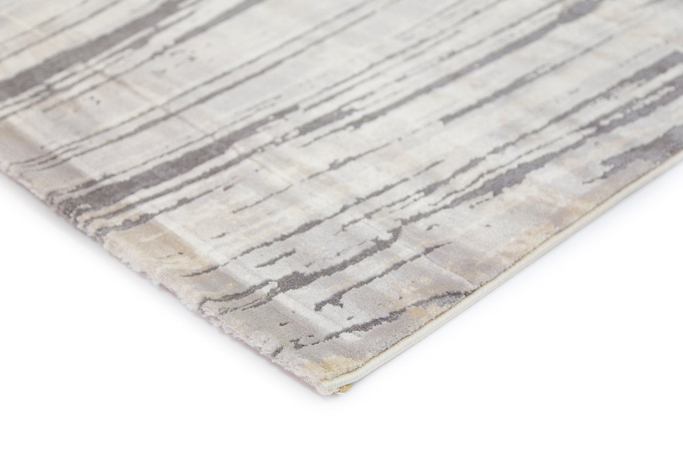 Alyssum Grey Beige Textured Swirl Rug, 240x330 cm, showcasing elegant swirl patterns and soft fibers.