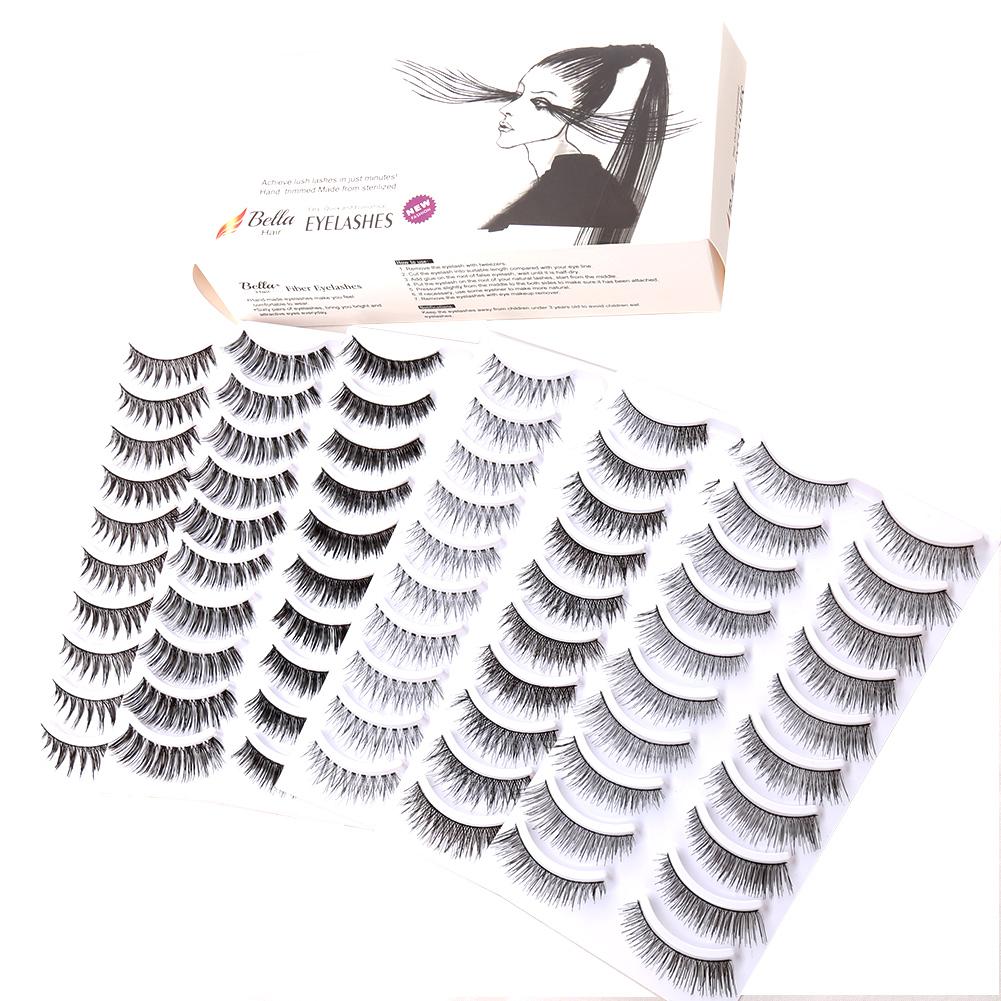 A box containing 60 pairs of beautiful synthetic eyelashes, showcasing various styles and curls, perfect for enhancing eye makeup.