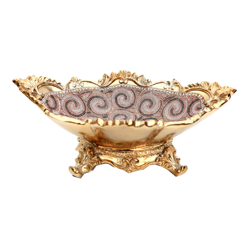 Ambrose Gold Plated Crystal Embellished Floral Ceramic Plate showcasing intricate floral designs and sparkling crystals.