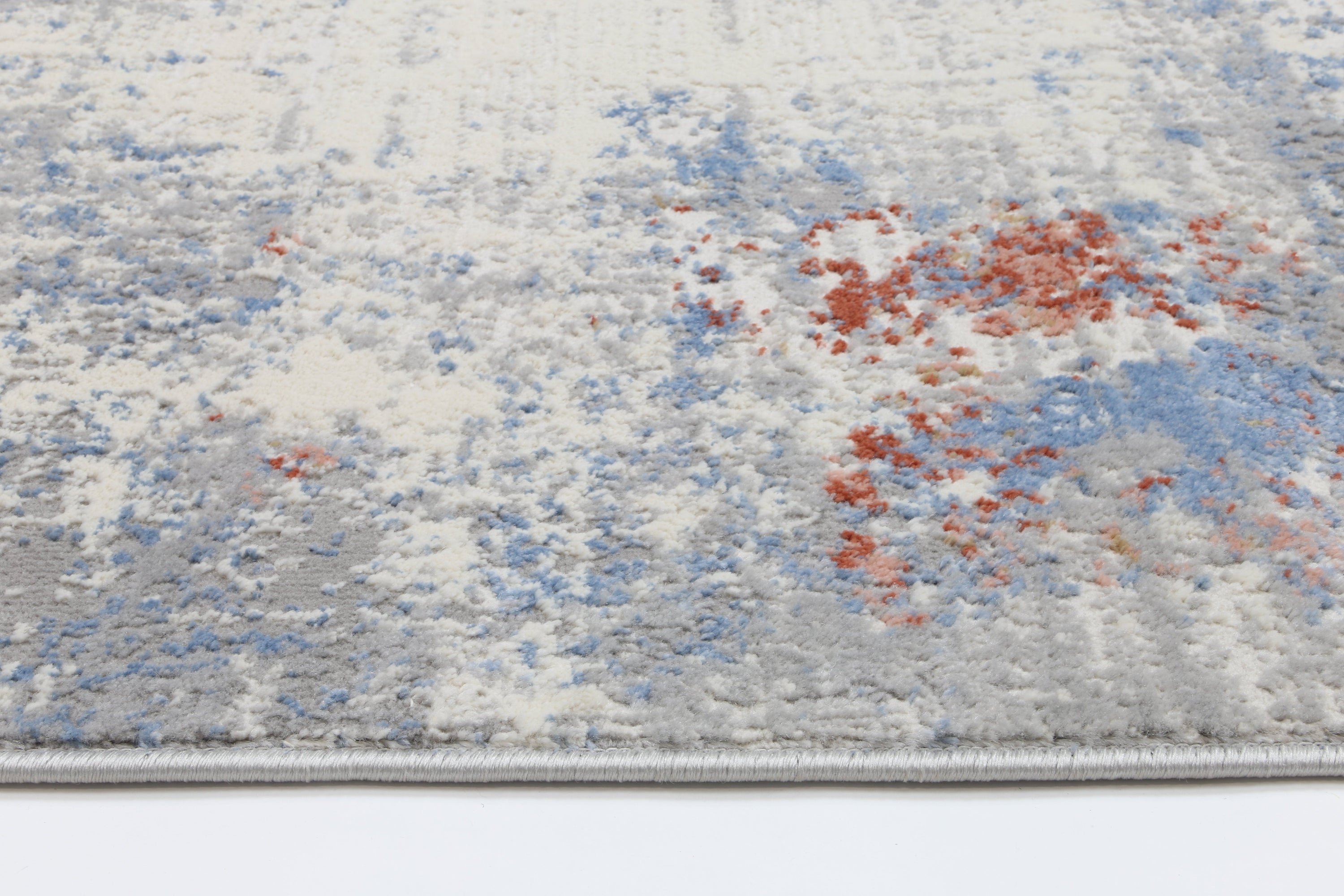 Amelia Grey Multi Modern Rug 200x290 cm featuring abstract designs in grey tones, perfect for modern decor.