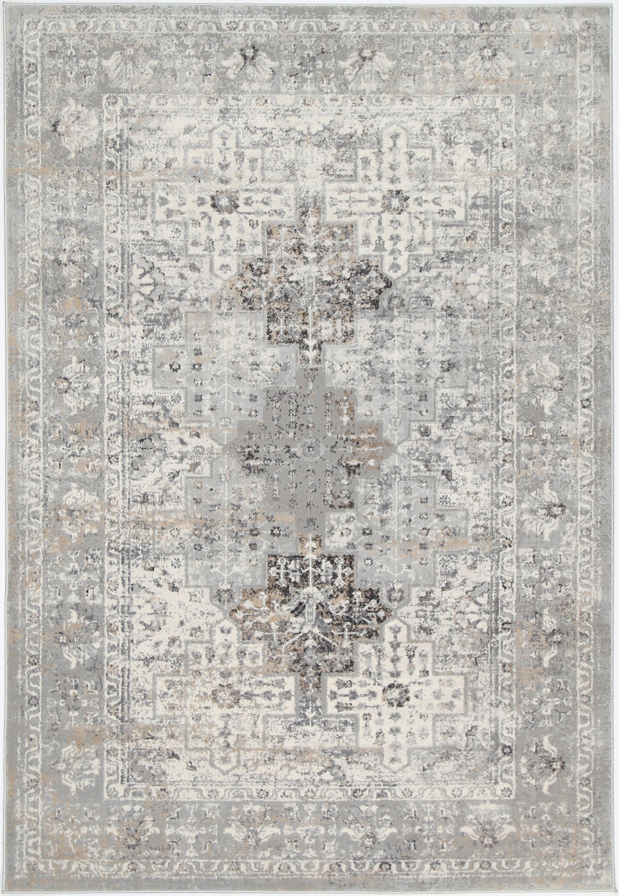 Amelia Grey Oriental Rug measuring 160x230 cm with abstract patterns and a luxurious texture, perfect for enhancing home decor.