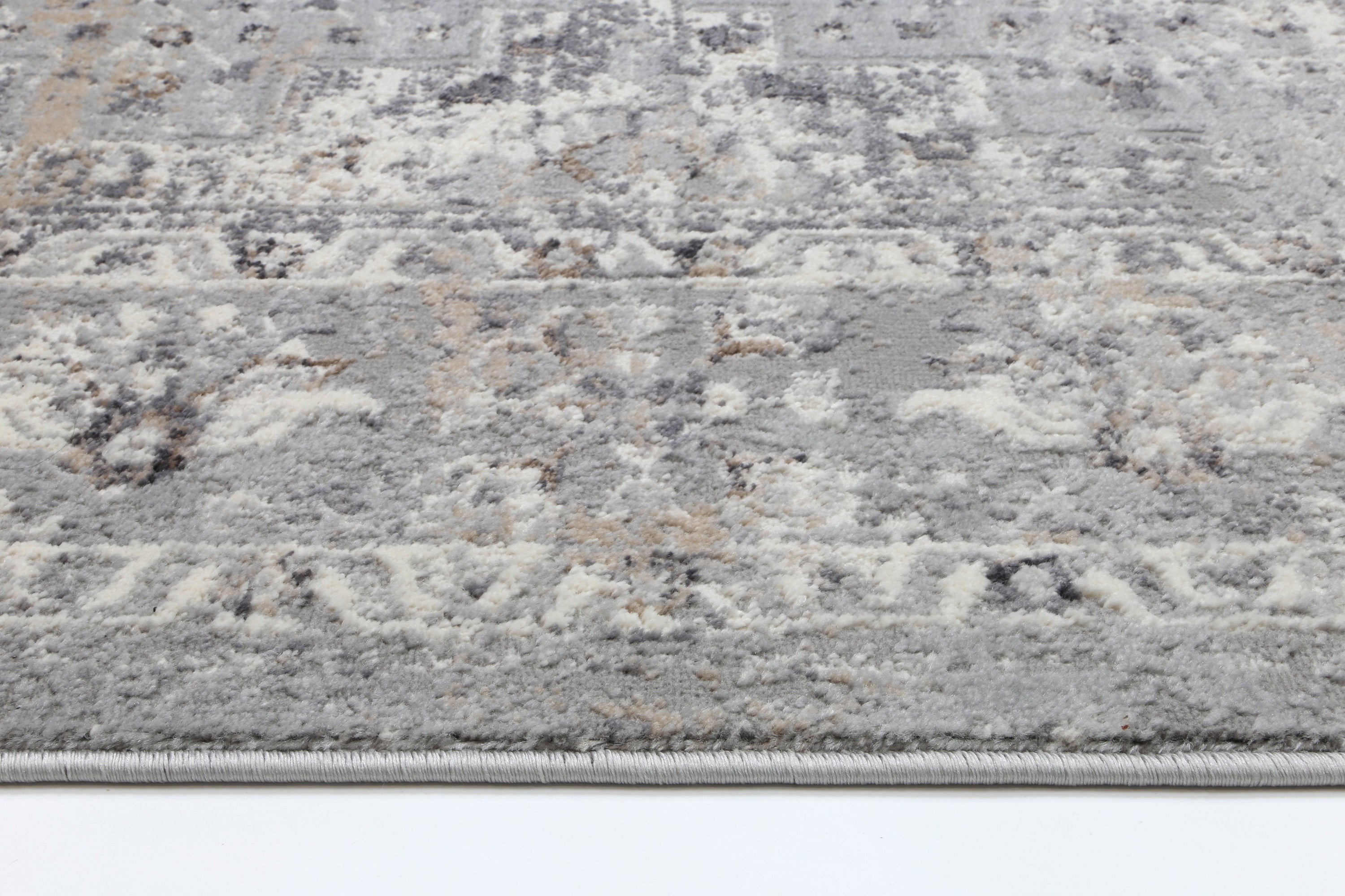 Amelia Grey Oriental Rug 240x330 cm with abstract designs and soft texture, perfect for enhancing home decor.