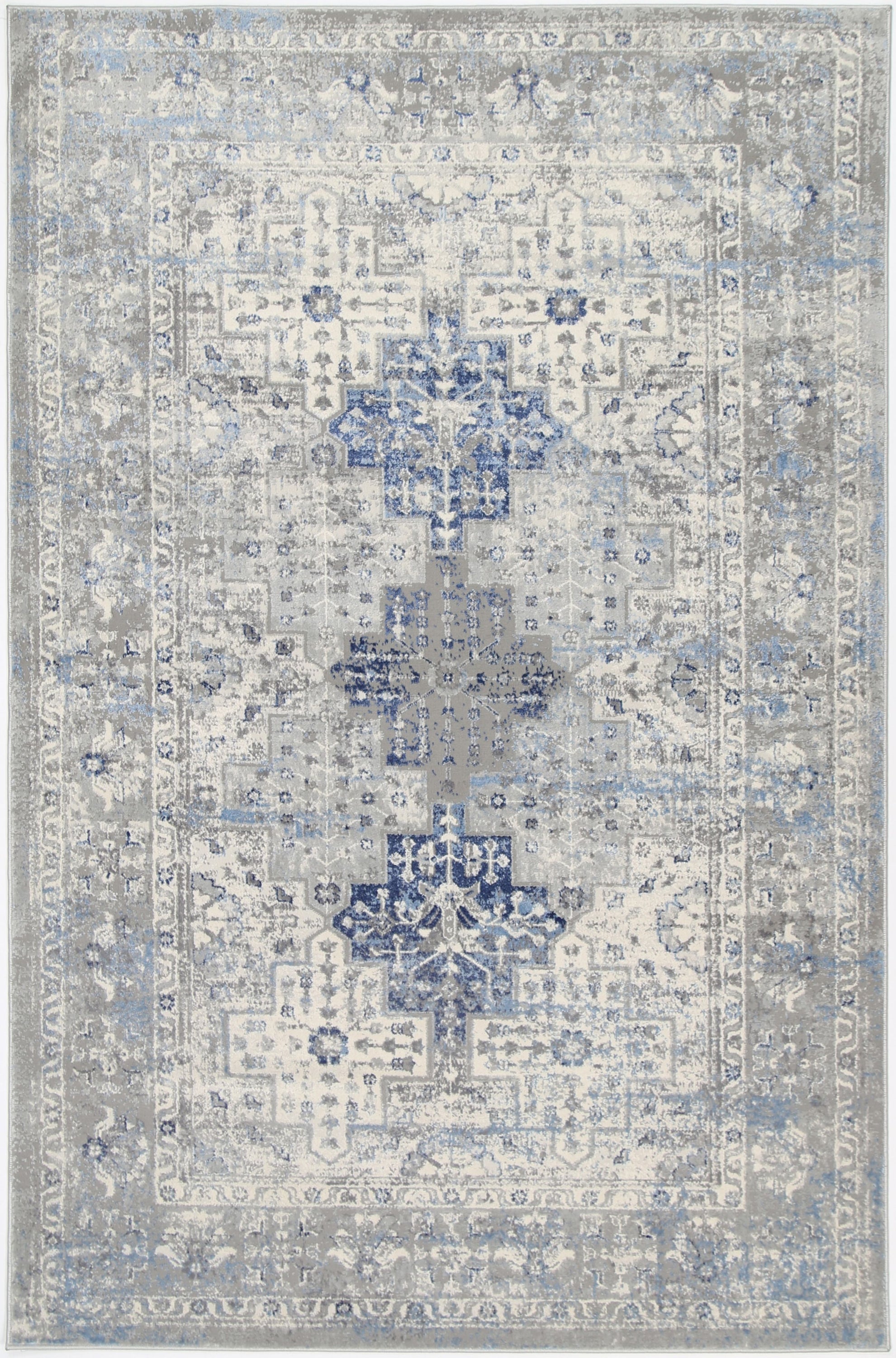 Amelia Navy Blue Oriental Rug measuring 160x230 cm with abstract designs, perfect for enhancing home decor.