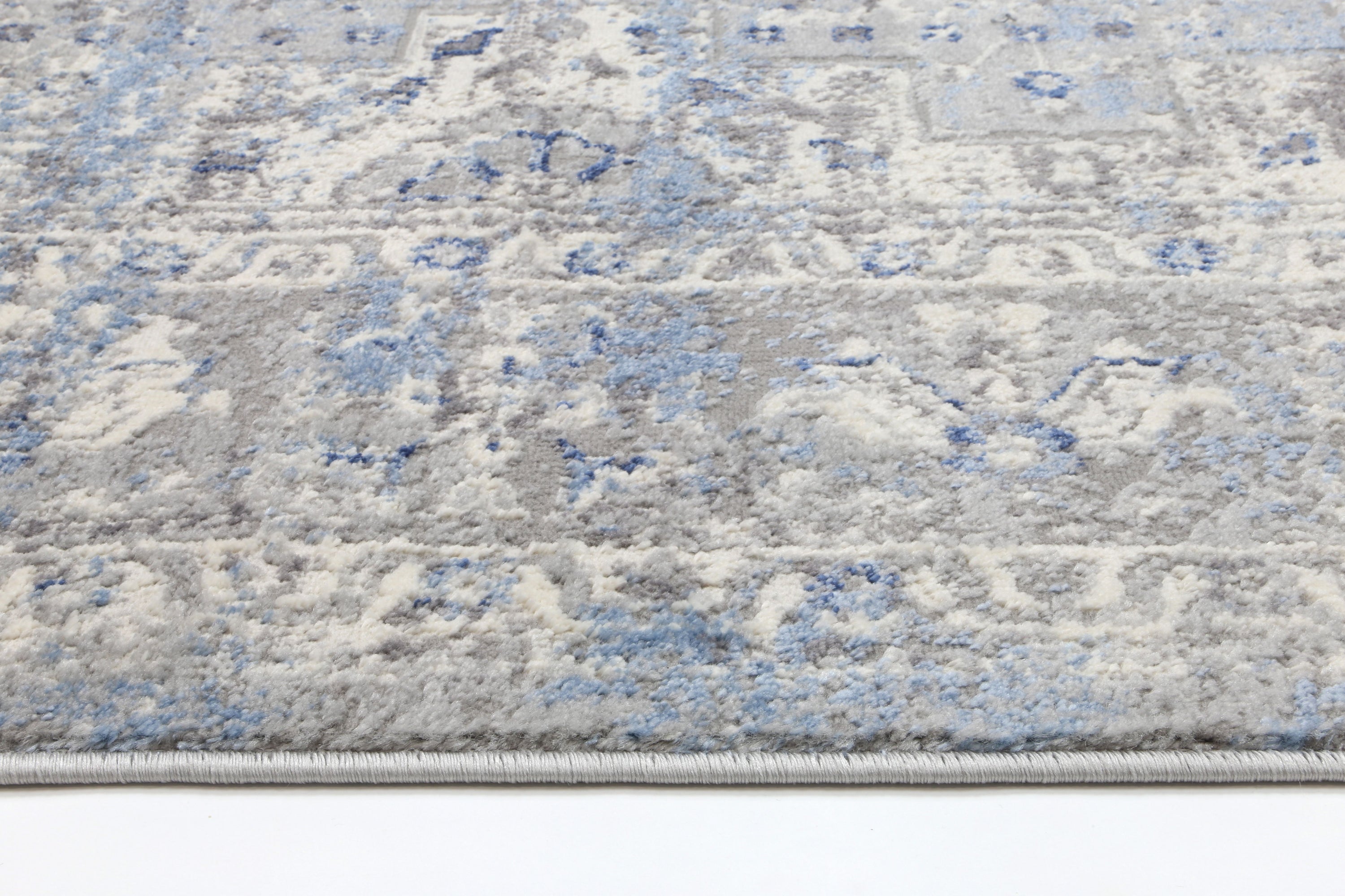 Amelia Navy Blue Oriental Rug measuring 160x230 cm with abstract designs, perfect for enhancing home decor.