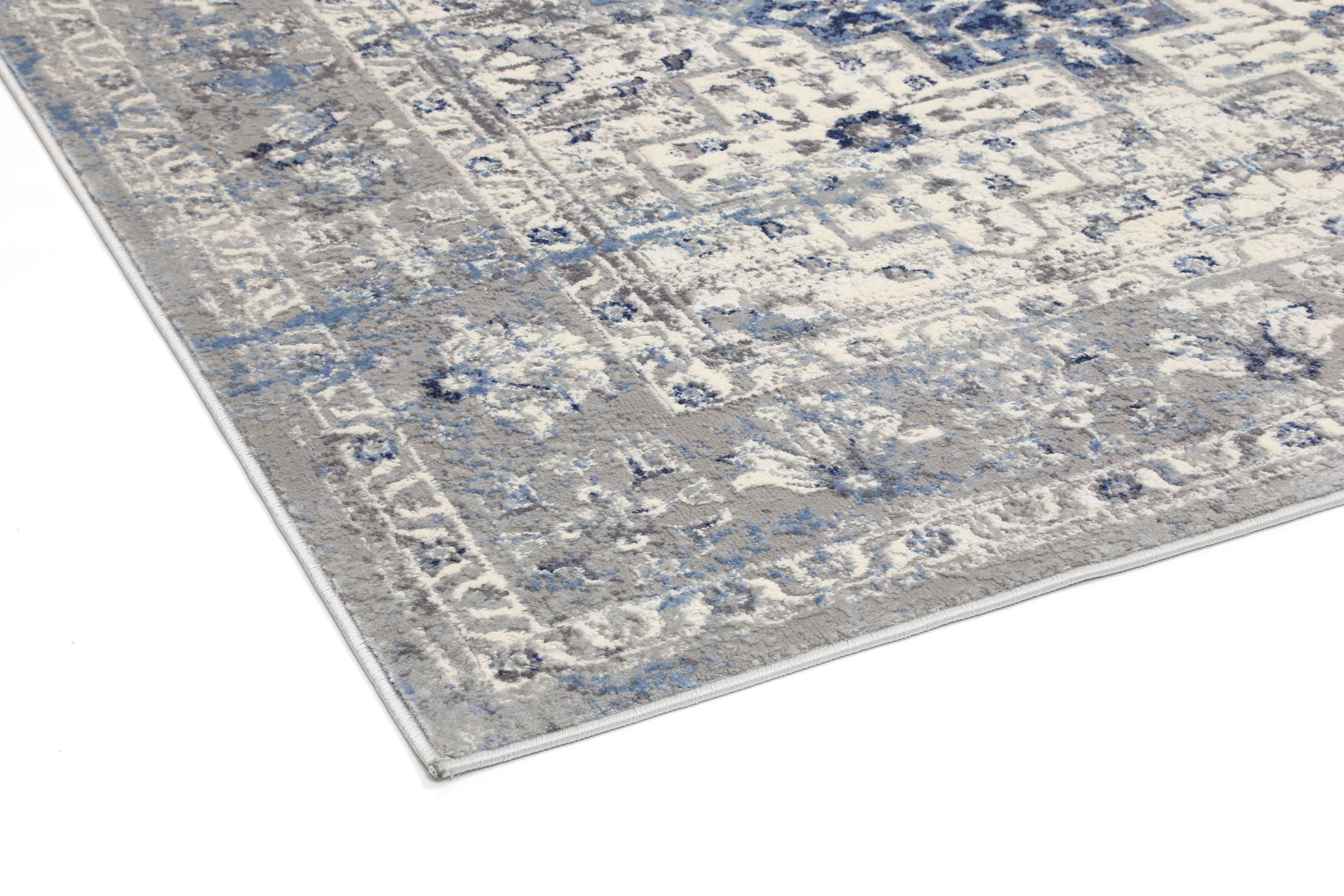 Amelia Navy Blue Oriental Rug measuring 160x230 cm with abstract designs, perfect for enhancing home decor.