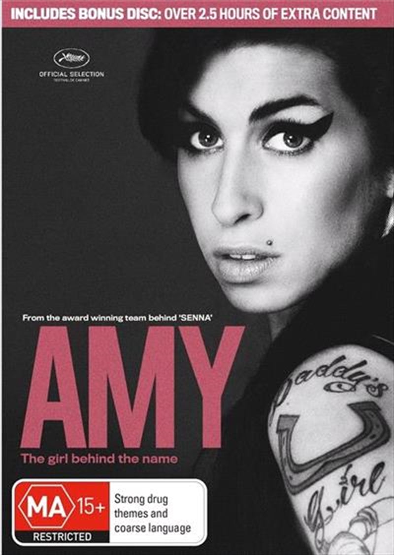 Cover of the Amy DVD featuring Amy Winehouse with a vintage aesthetic.