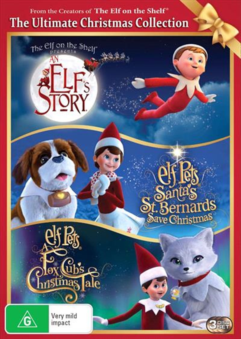 A festive collection of three Christmas stories featuring Elf on the Shelf characters, beautifully illustrated for children.