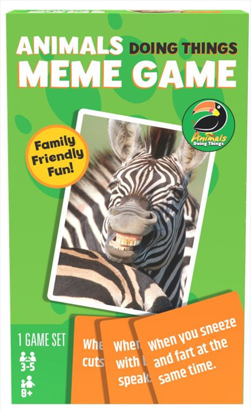 A colorful card game featuring various animal memes, showcasing fun and laughter.