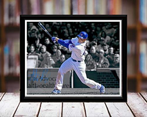 Framed Anthony Rizzo Autograph Replica Print in black metal frame, showcasing vibrant image of Rizzo batting.