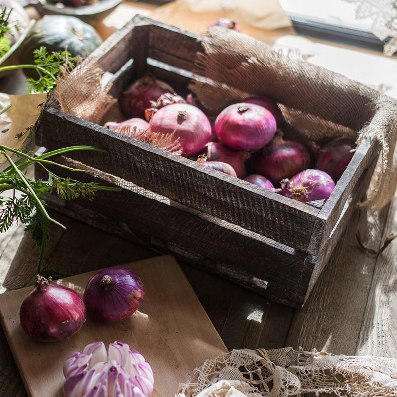 Antique Rectangular Wood Crates in natural brown color, showcasing their rustic charm and sturdy design, perfect for storage and decoration.