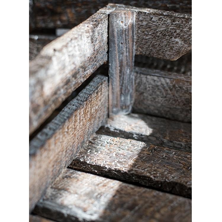 Antique Rectangular Wood Crates in natural brown color, showcasing their rustic charm and sturdy design, perfect for storage and decoration.