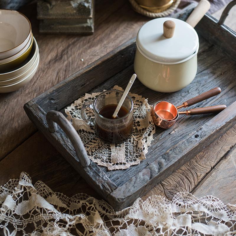 Antique Wood Tray made from solid wood, featuring a unique handcrafted design with natural brown tones.