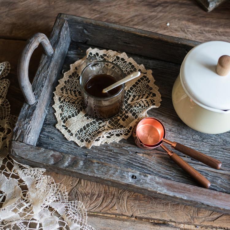 Antique Wood Tray made from solid wood, featuring a unique handcrafted design with natural brown tones.