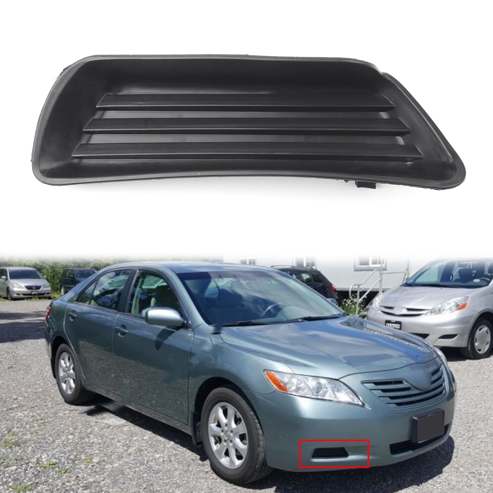 Areyourshop Fog Lamp Light Cover set for Toyota Camry, includes left and right covers, made of high-quality plastic.