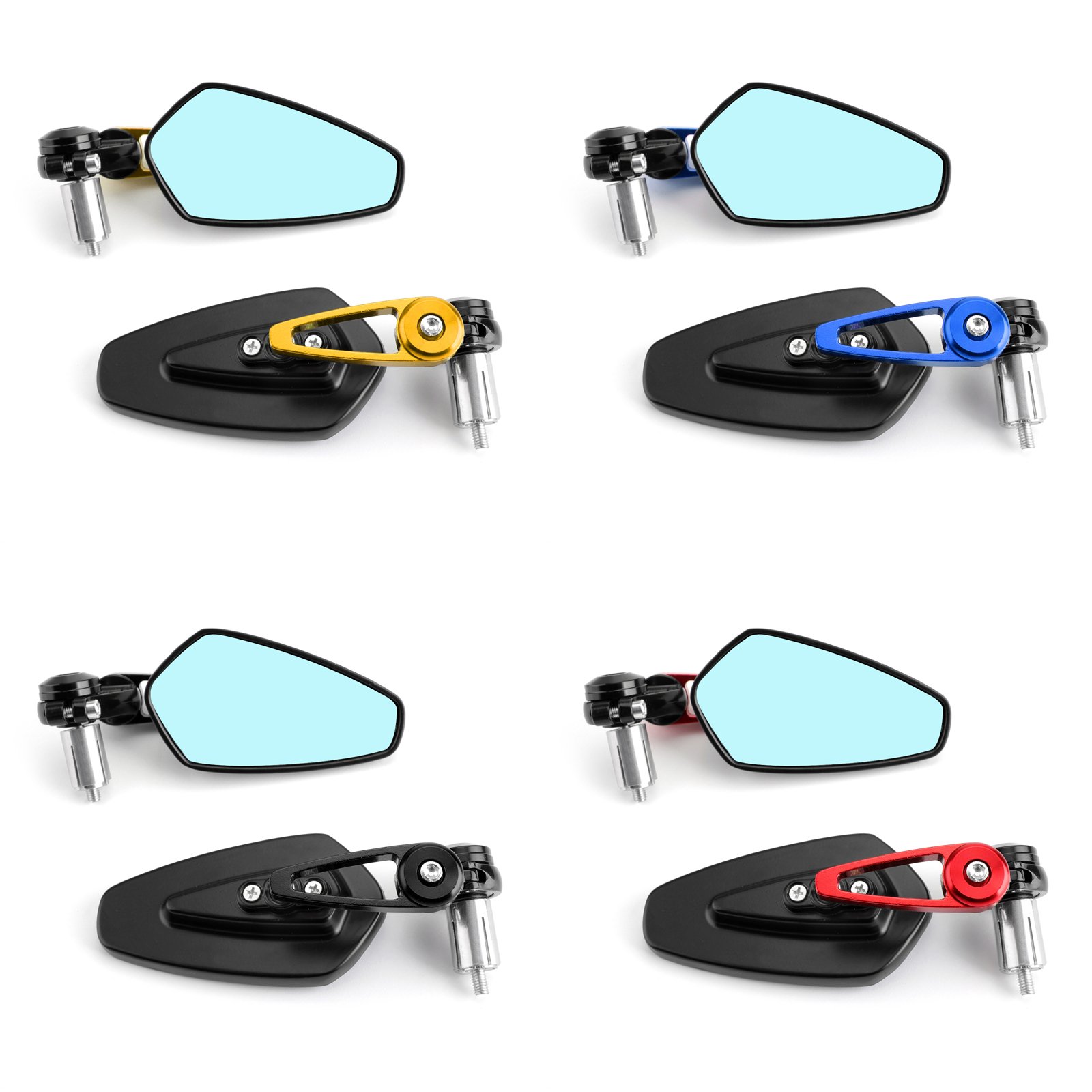 Areyourshop Motorcycle Handle Bar End Rearview Side Mirrors for Ducati, featuring a sleek design and high-quality clear glass for optimal visibility.