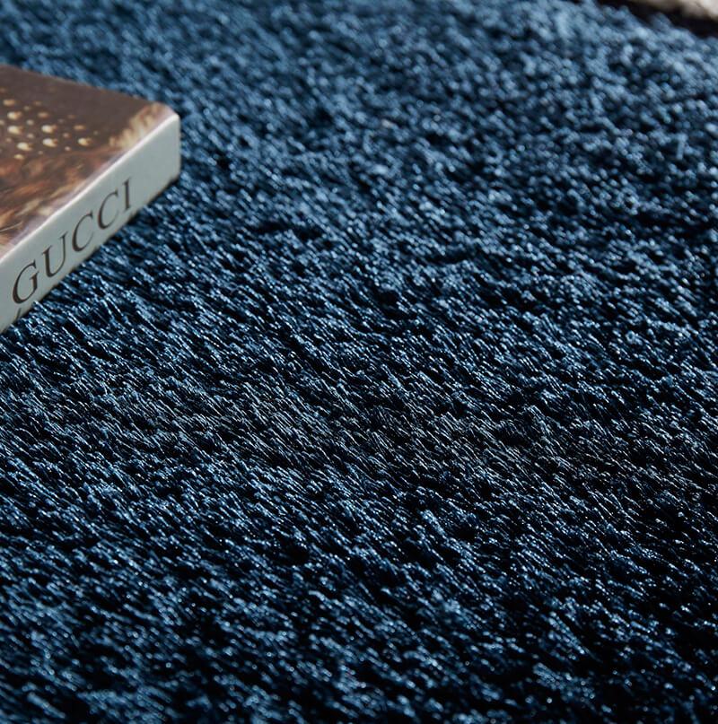 Aria Blue & Gray Soft Pile Shaggy Area Rug showcasing a plush texture and modern design, perfect for enhancing home decor.