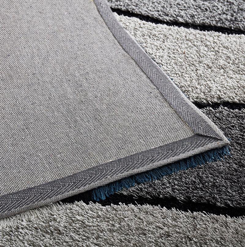 Aria Blue & Gray Soft Pile Shaggy Area Rug showcasing a plush texture and modern design, perfect for enhancing home decor.