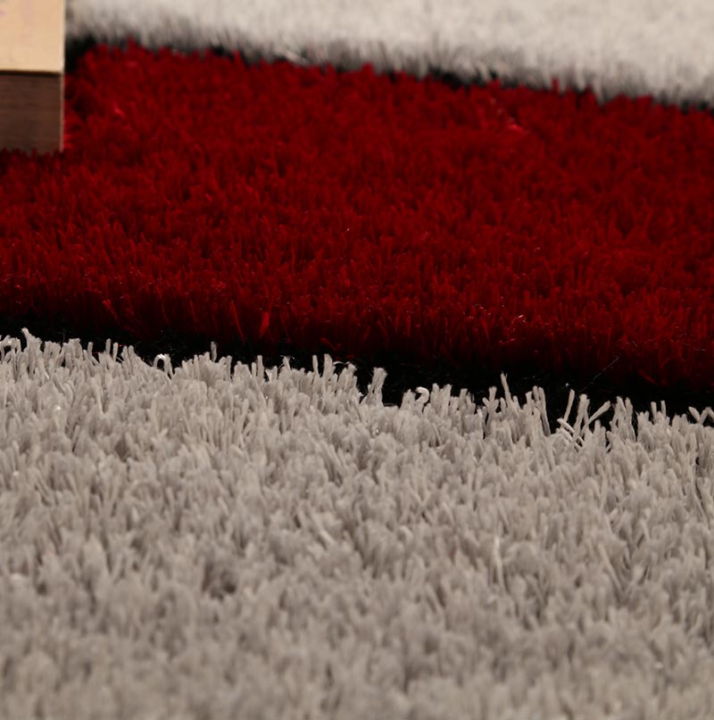 Aria Red & Gray Soft Pile Shaggy Area Rug showcasing a modern design with a plush texture, perfect for enhancing home decor.