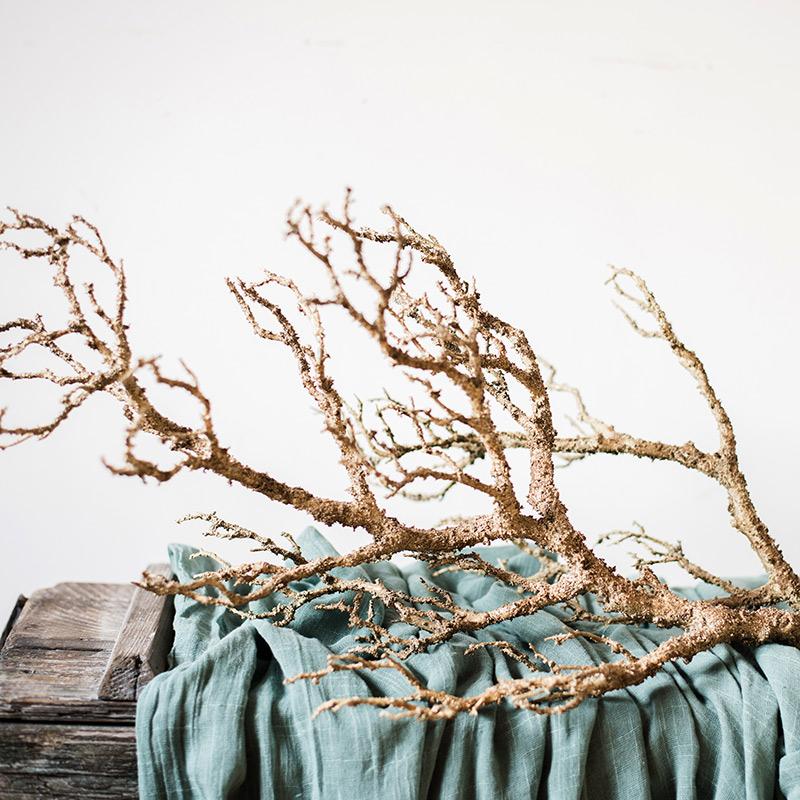 Artificial Dry Tree Branch with a realistic brown stem, perfect for home decor.