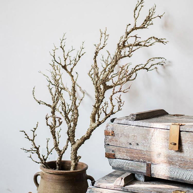 Artificial Dry Tree Branch with a realistic brown stem, perfect for home decor.