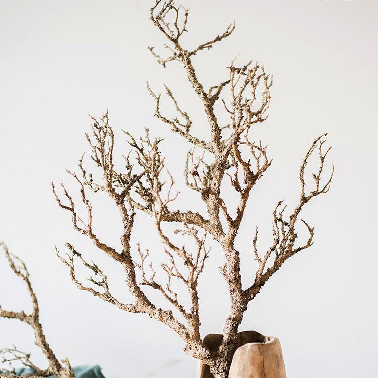 Artificial Dry Tree Branch with a realistic brown stem, perfect for home decor.