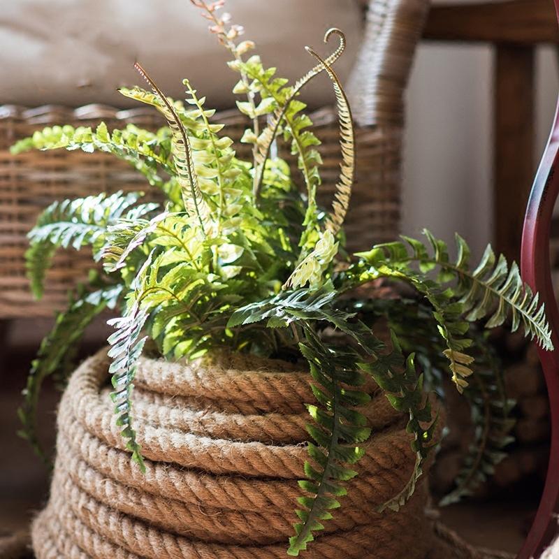 22-inch tall Artificial Faux Plant Big Rock Fern Stem with realistic green leaves, perfect for home or office decor.