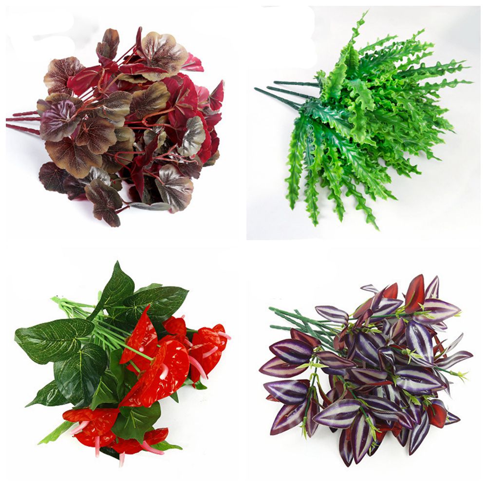 Various artificial plant bouquets.