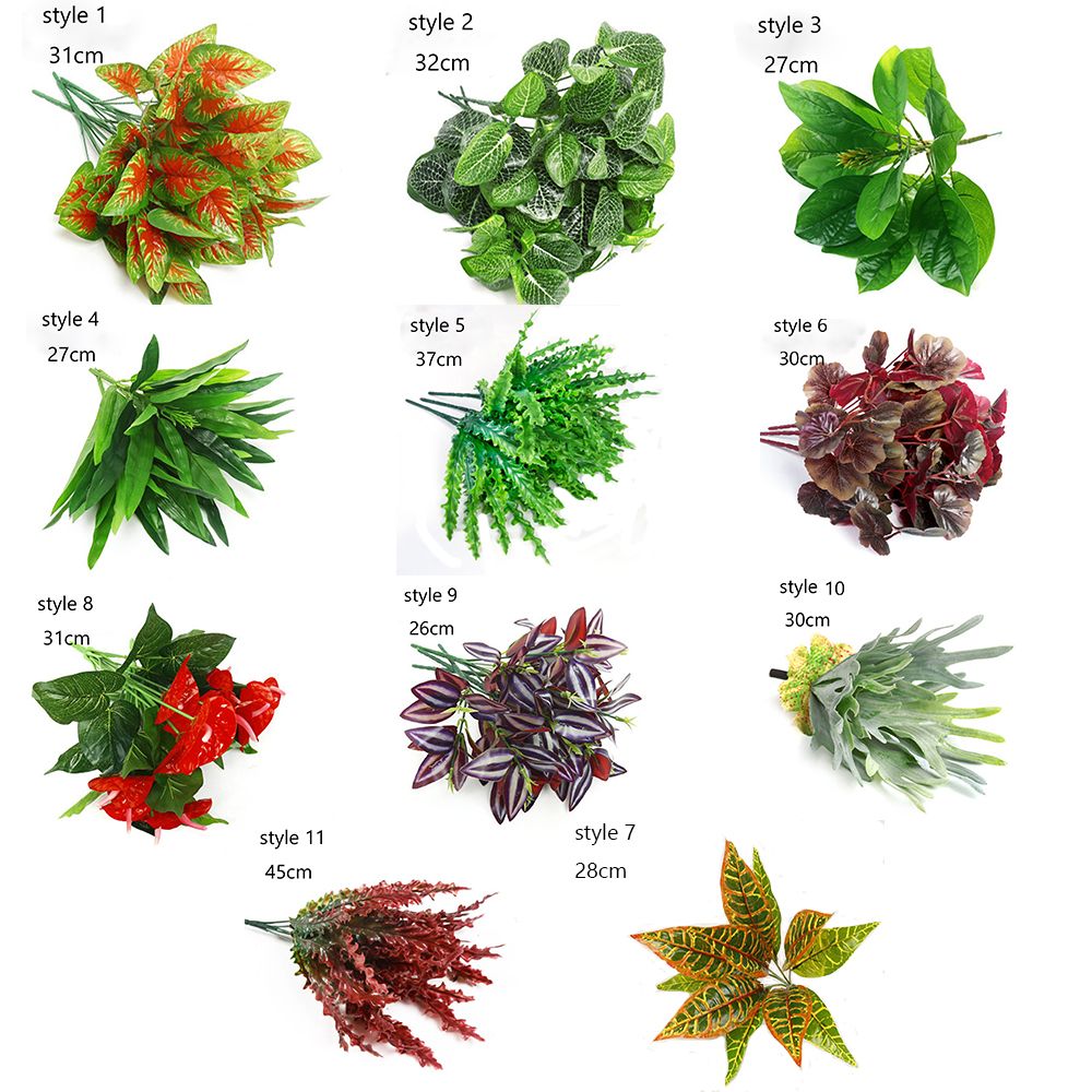 Various styles of artificial plants