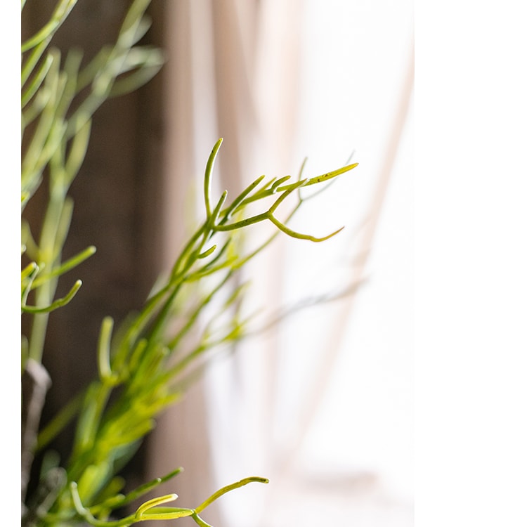 Artificial Potted Plant Pencil Cactus in a light brown pot, showcasing realistic green foliage.