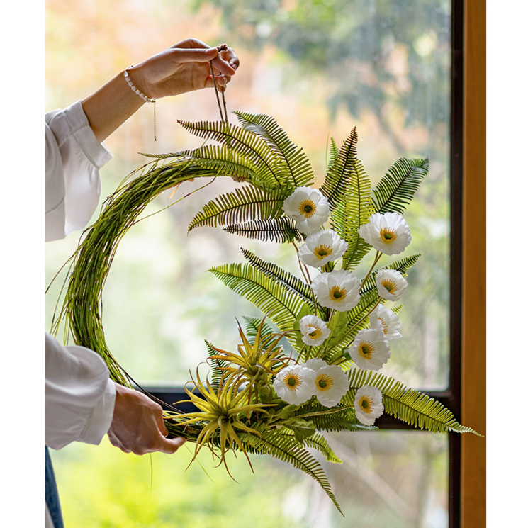 Artificial Rough Horsetail Thin Vine Ikebana in vibrant green and yellow-green colors, showcasing its realistic design and long length.