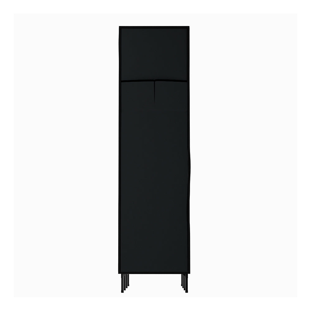 Artiss Clothes Wardrobe Closet Storage in black, featuring a sturdy metal frame and non-woven fabric design with hanging rods and side pockets.