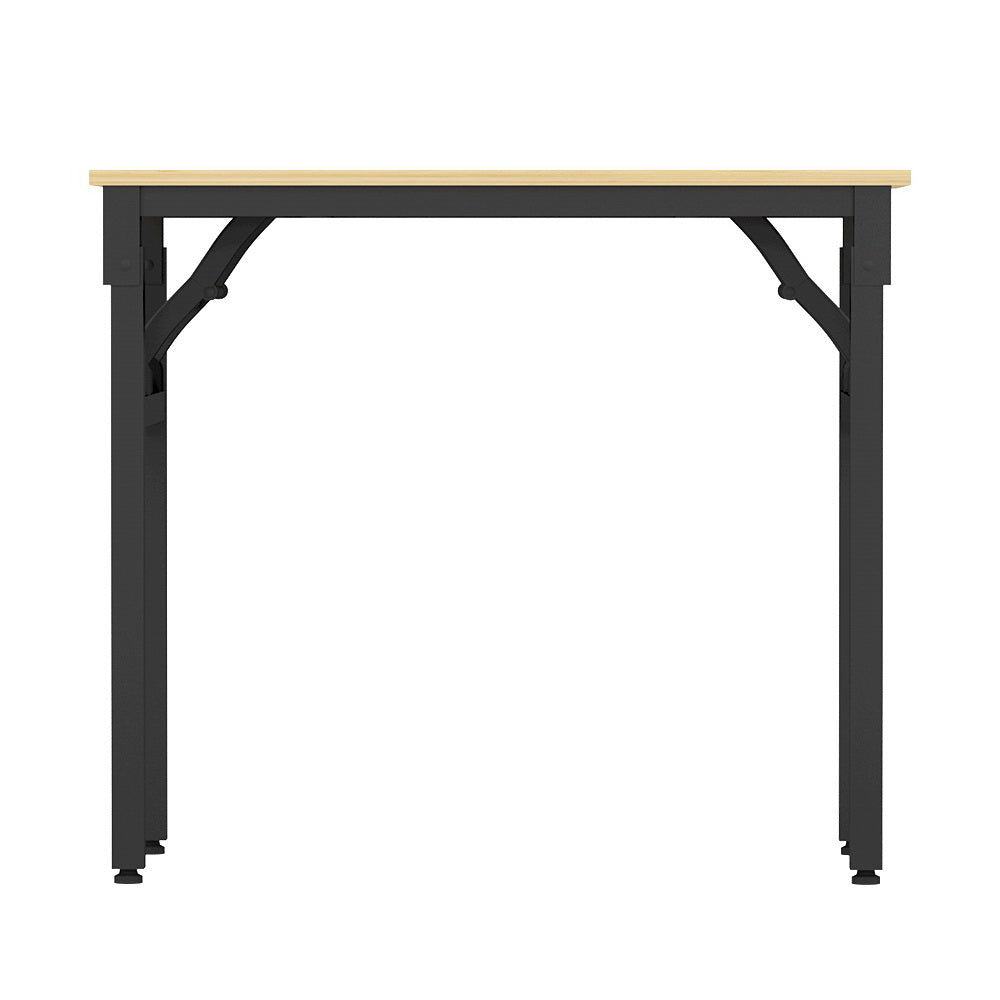 Artiss Computer Desk featuring a foldable design, sturdy steel frame, and oak particleboard surface, ideal for home office use.