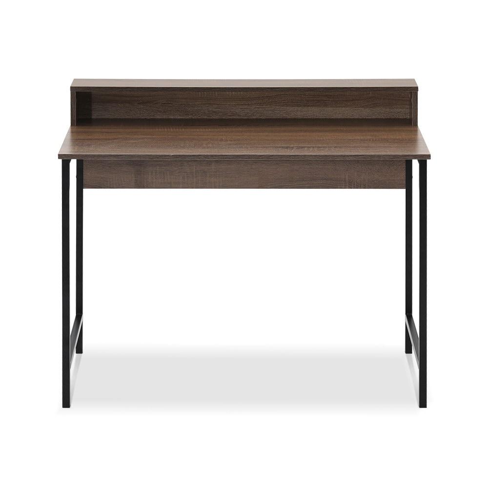 Artiss Computer Desk featuring a wide oak top and black powder-coated steel legs, designed for small spaces and modern aesthetics.