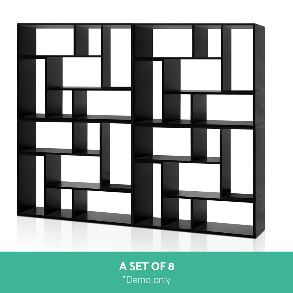 Artiss DIY L Shaped Display Shelf in black, showcasing its contemporary design and multi-purpose functionality.