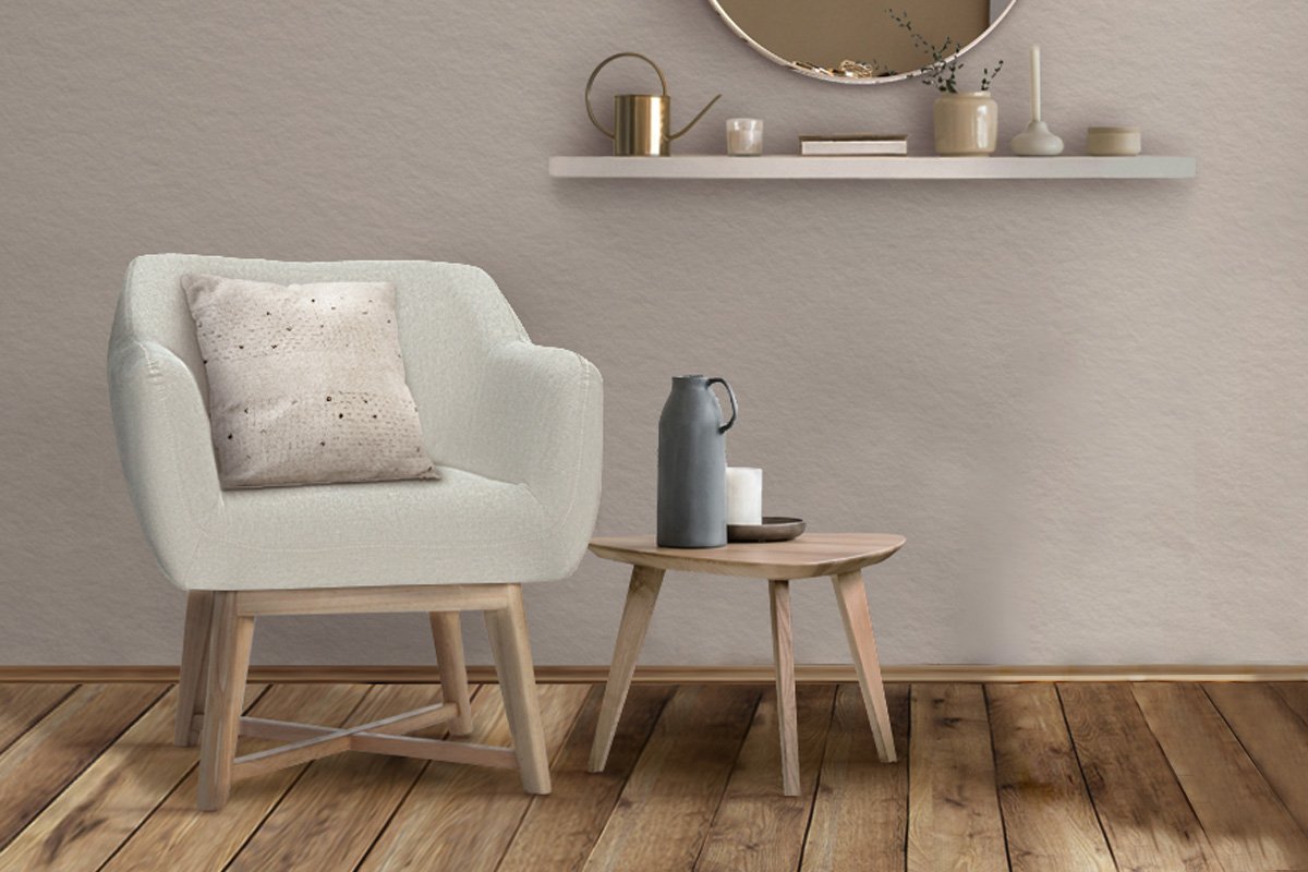 Artiss Fabric Tub Lounge Armchair in Beige with criss-cross base and thick cushioned seat, perfect for stylish comfort.