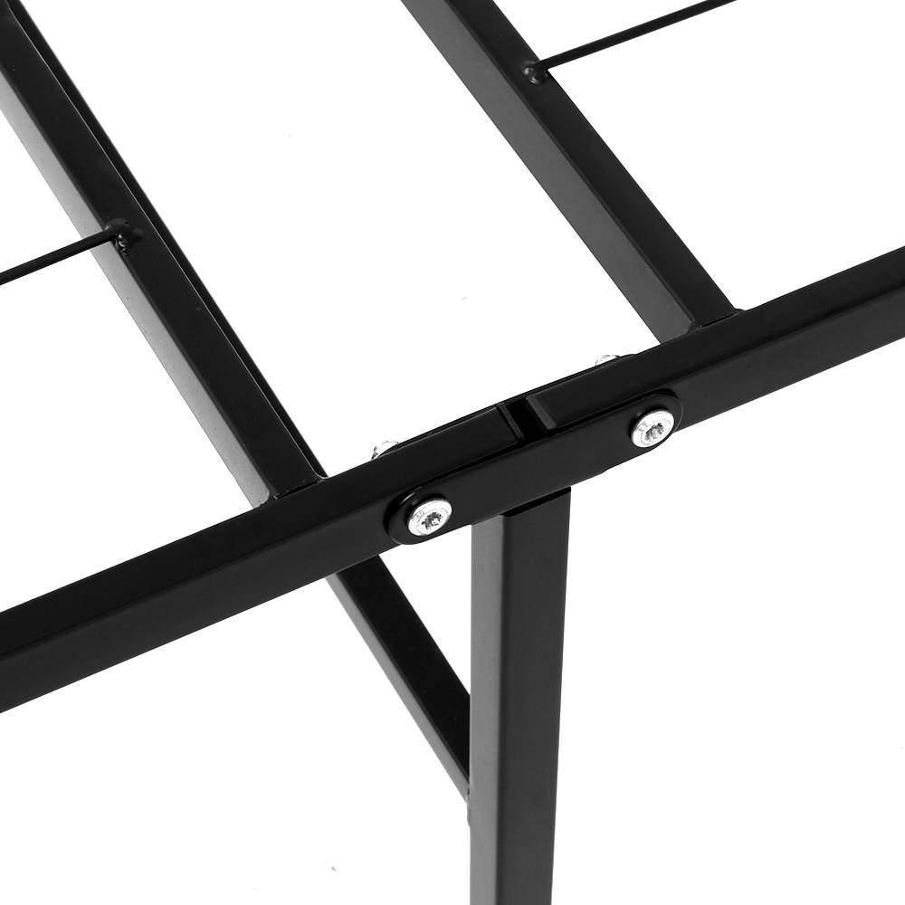 Artiss Folding Double Metal Bed Frame in Black, showcasing its sleek design and sturdy construction, perfect for modern bedrooms.