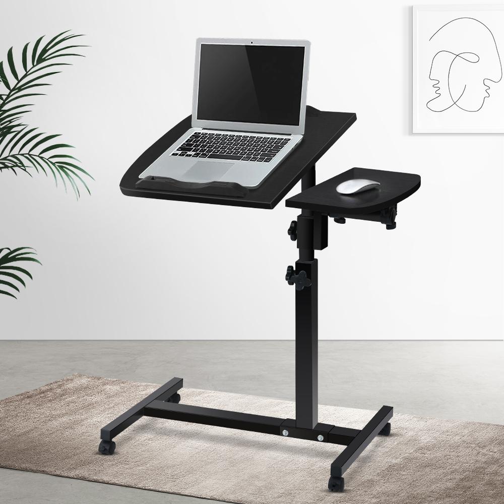 Artiss Laptop Table Desk Adjustable Stand in Black, featuring a sleek design with adjustable height and tilt, perfect for home or office use.